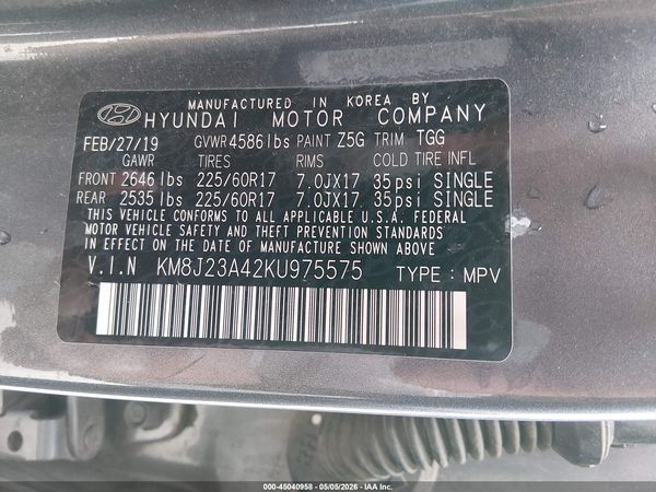 2019 HYUNDAI TUCSON SE