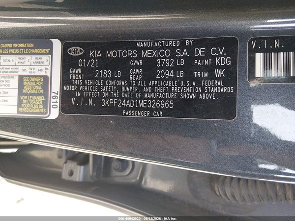 2021 KIA FORTE LXS