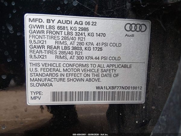 2022 AUDI Q7