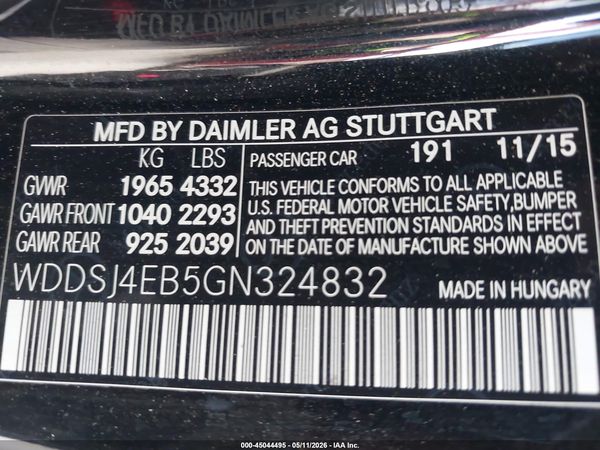 2016 MERCEDES-BENZ CLA 250 CLA250