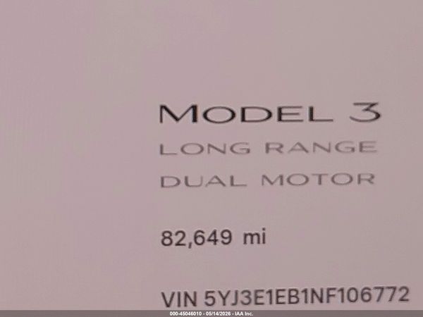 2022 TESLA MODEL 3