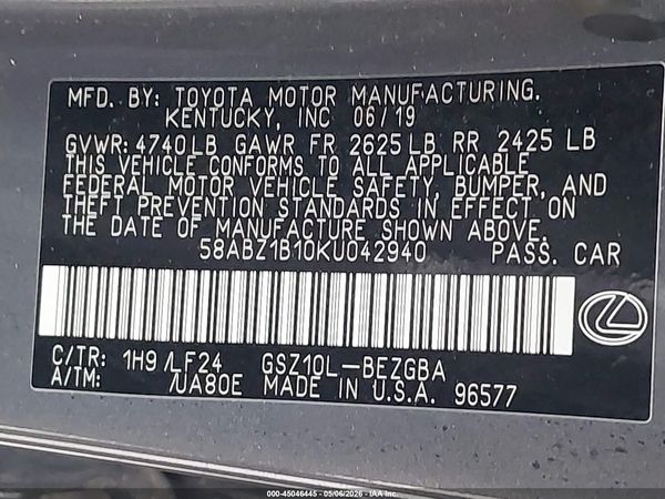 2019 LEXUS ES 350 F SPORT