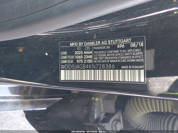 2019 MERCEDES-BENZ CLA 250 4MATIC