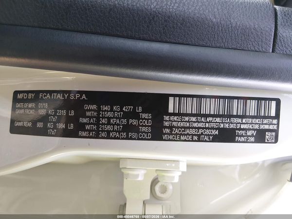 2018 JEEP RENEGADE LATITUDE FWD