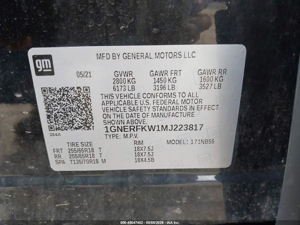 2021 CHEVROLET TRAVERSE FWD LS — I9