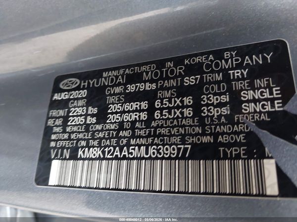 2021 HYUNDAI KONA SE