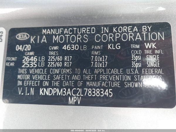 2020 KIA SPORTAGE LX