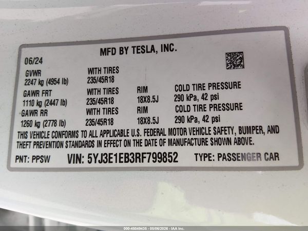 2024 TESLA MODEL 3