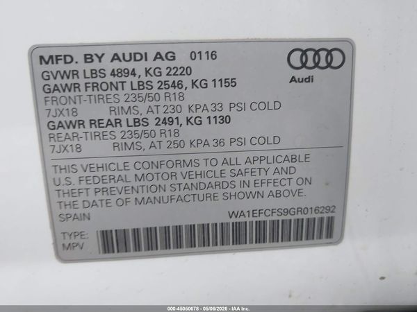 2016 AUDI Q3 2.0T PREMIUM PLUS