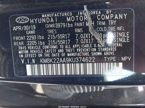 2019 HYUNDAI KONA SEL