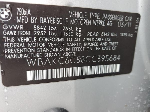 2012 BMW 750