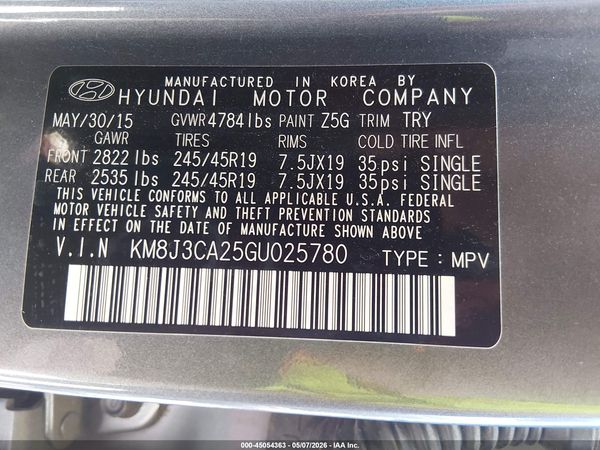 2016 HYUNDAI TUCSON LIMITED