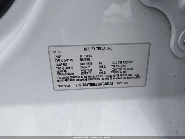 2022 TESLA MODEL Y