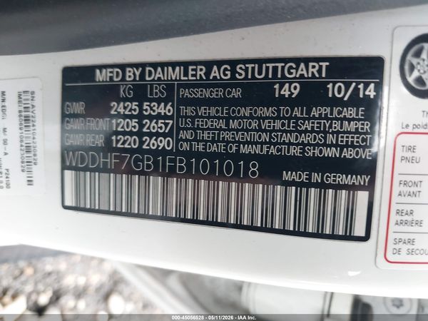 2015 MERCEDES-BENZ E 63 AMG S 4MATIC