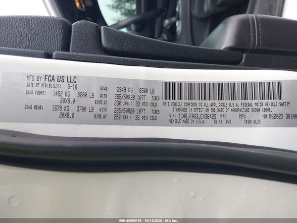 2018 JEEP GRAND CHEROKEE ALTITUDE 4X4