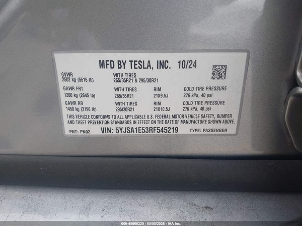 2024 TESLA MODEL S LONG RANGE