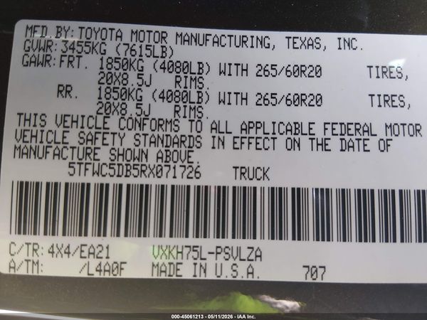 2024 TOYOTA TUNDRA HYBRID LIMITED 4WD
