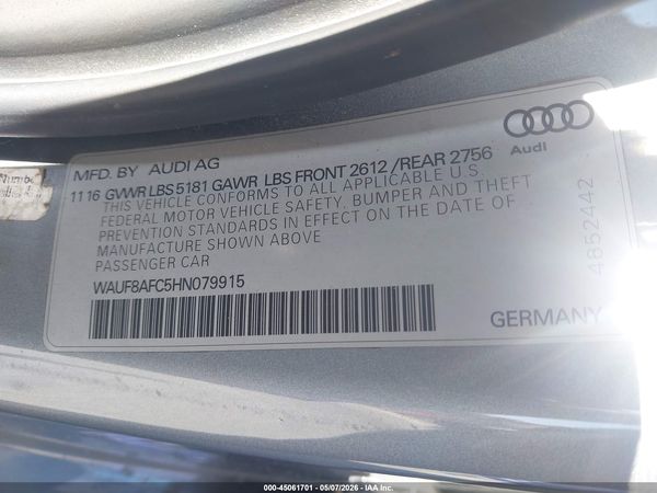 2017 AUDI A6 2.0T PREMIUM
