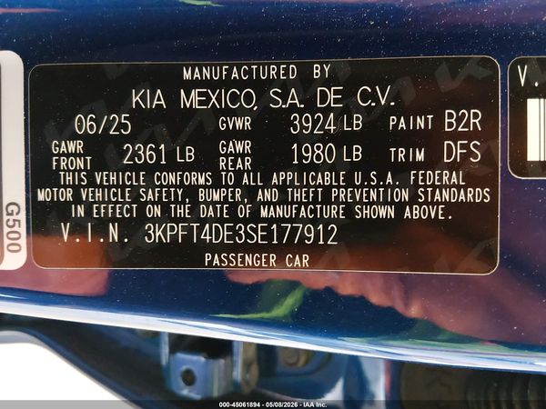 2025 KIA K4 LXS