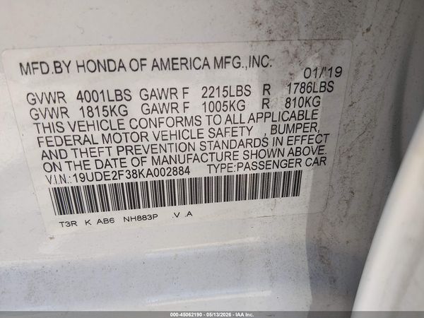 2019 ACURA ILX STANDARD