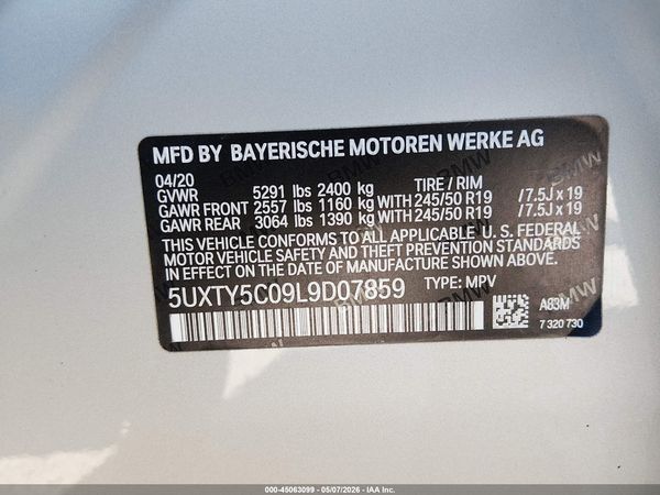 2020 BMW X3 XDRIVE30I