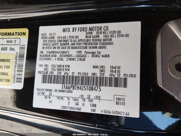 2018 FORD MUSTANG ECOBOOST