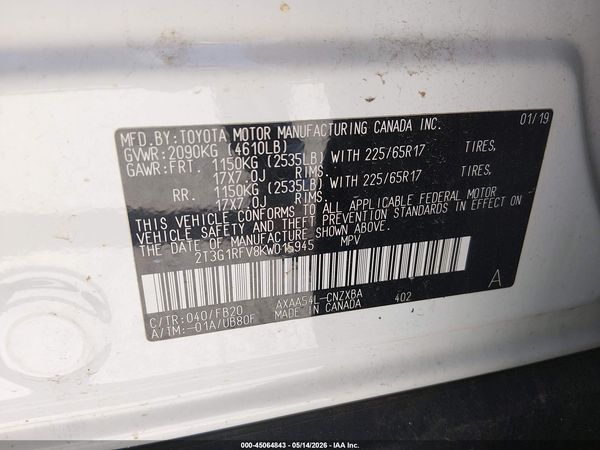 2019 TOYOTA RAV4 LE