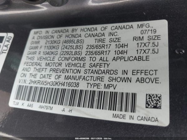 2019 HONDA CR-V LX
