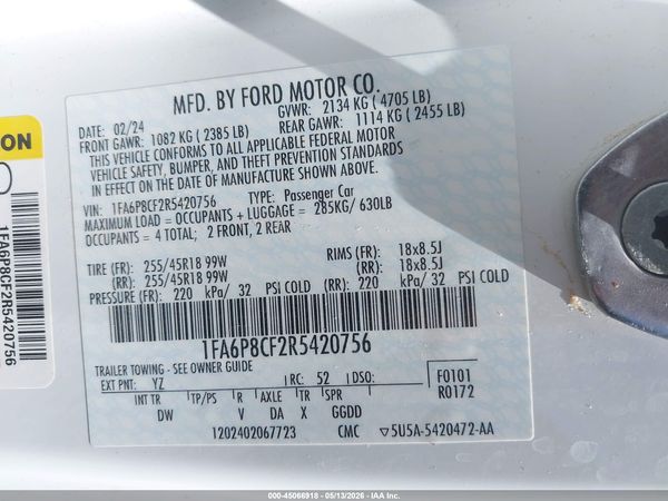 2024 FORD MUSTANG GT FASTBACK