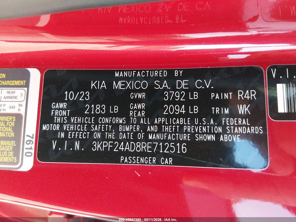 2024 KIA FORTE LXS