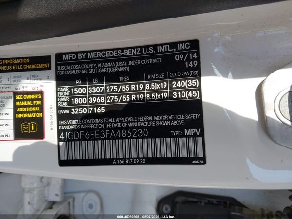 2015 MERCEDES-BENZ GL 450 4MATIC