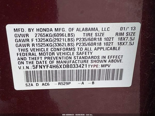 2013 HONDA PILOT EX-L