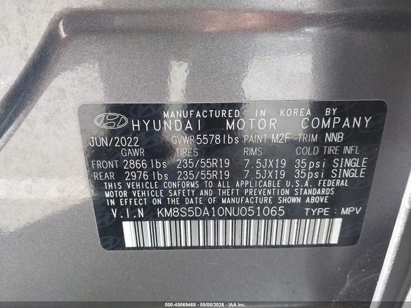 2022 HYUNDAI SANTA FE HYBRID LIMITED