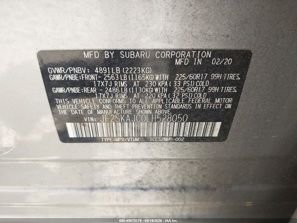 2020 SUBARU FORESTER PREMIUM