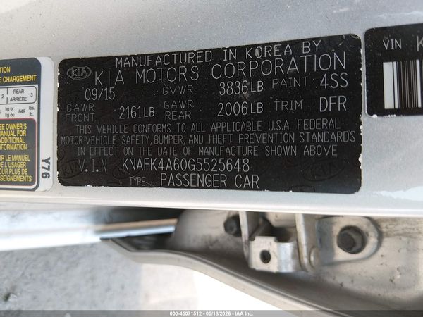 2016 KIA FORTE LX