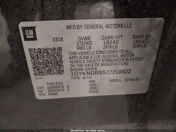 2018 CADILLAC XT5 LUXURY