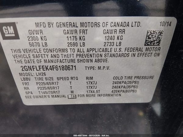 2015 CHEVROLET EQUINOX 1LT — I9