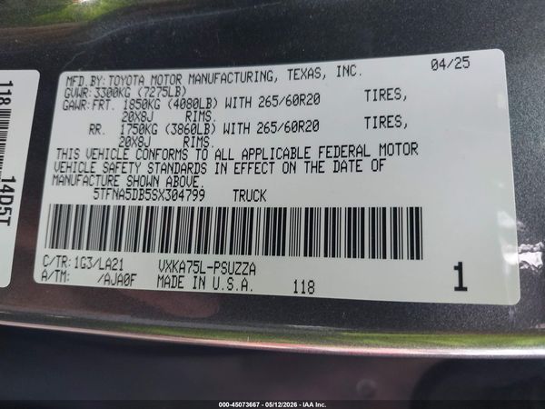 2025 TOYOTA TUNDRA PLATINUM