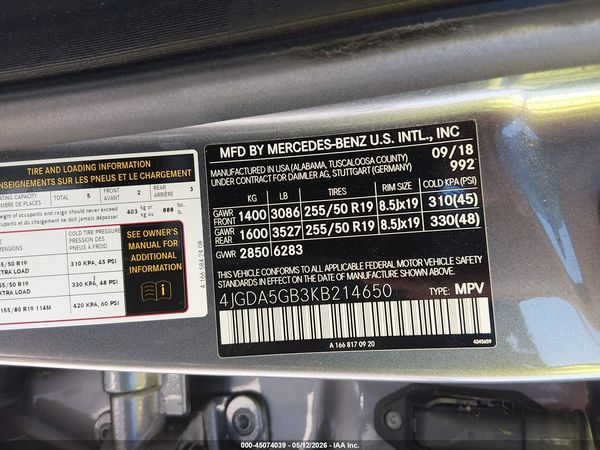 2019 MERCEDES-BENZ GLE 400 4MATIC
