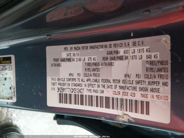2016 MAZDA MAZDA3 I SPORT