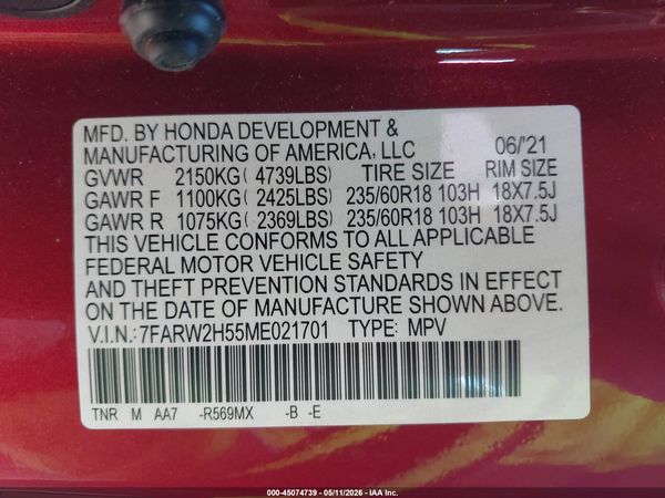 2021 HONDA CR-V AWD EX