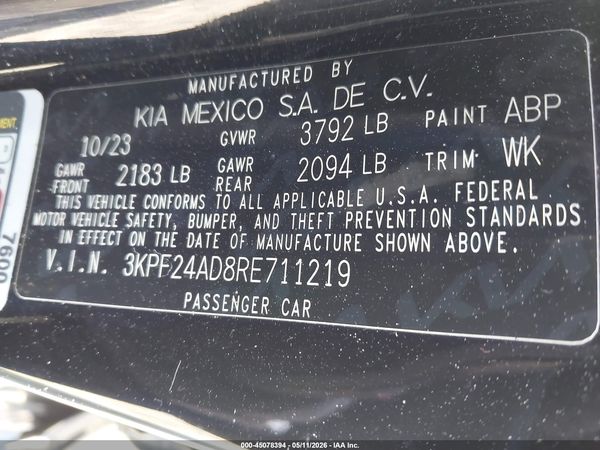 2024 KIA FORTE LX
