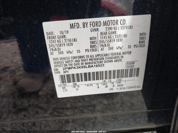 2020 FORD EDGE TITANIUM