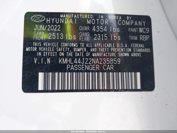 2022 HYUNDAI SONATA SEL PLUS