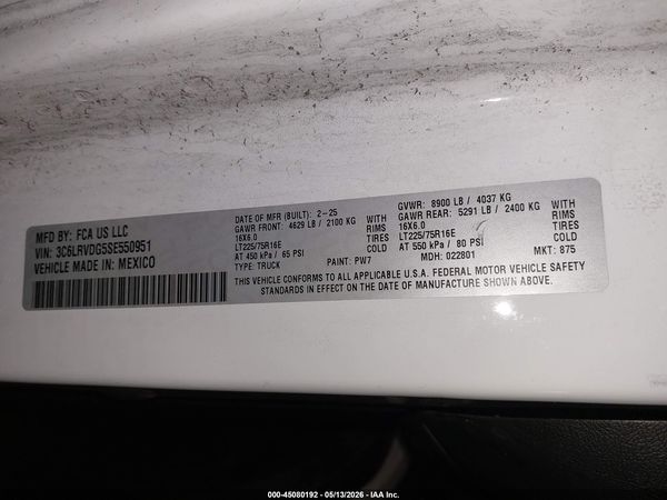 2025 RAM PROMASTER 2500