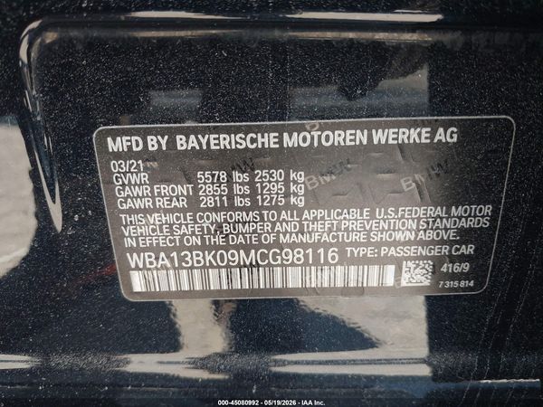 2021 BMW M550I XDRIVE