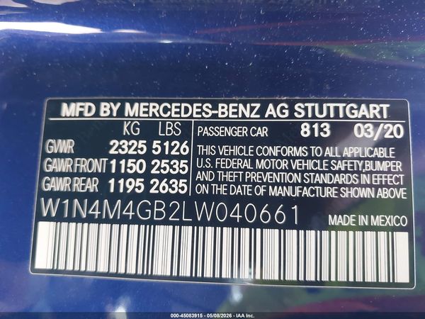 2020 MERCEDES-BENZ GLB 250 GLB250