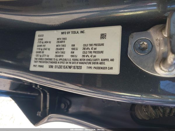 2022 TESLA MODEL 3 REAR-WHEEL DRIVE