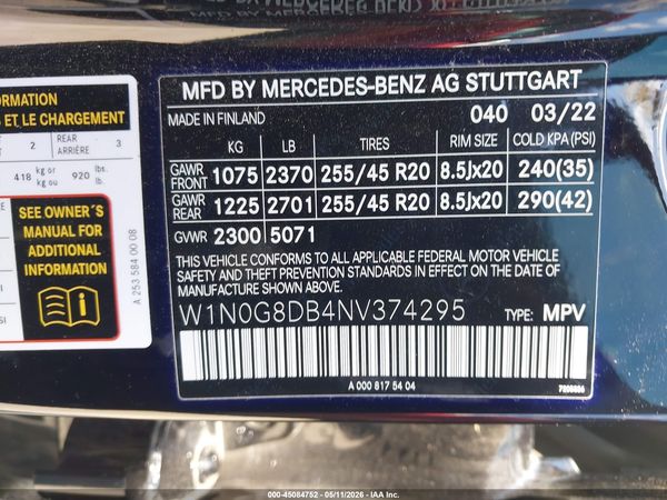 2022 MERCEDES-BENZ GLC 300 SUV