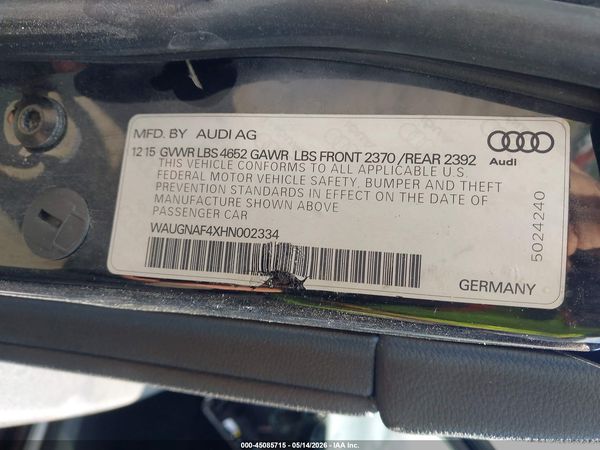2017 AUDI A4 2.0T PREMIUM